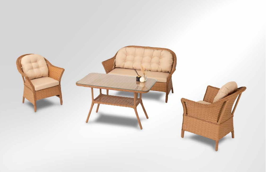 İda Rattan Oturma Grubu Kahve İda Rattan Oturma Grubu Kahve